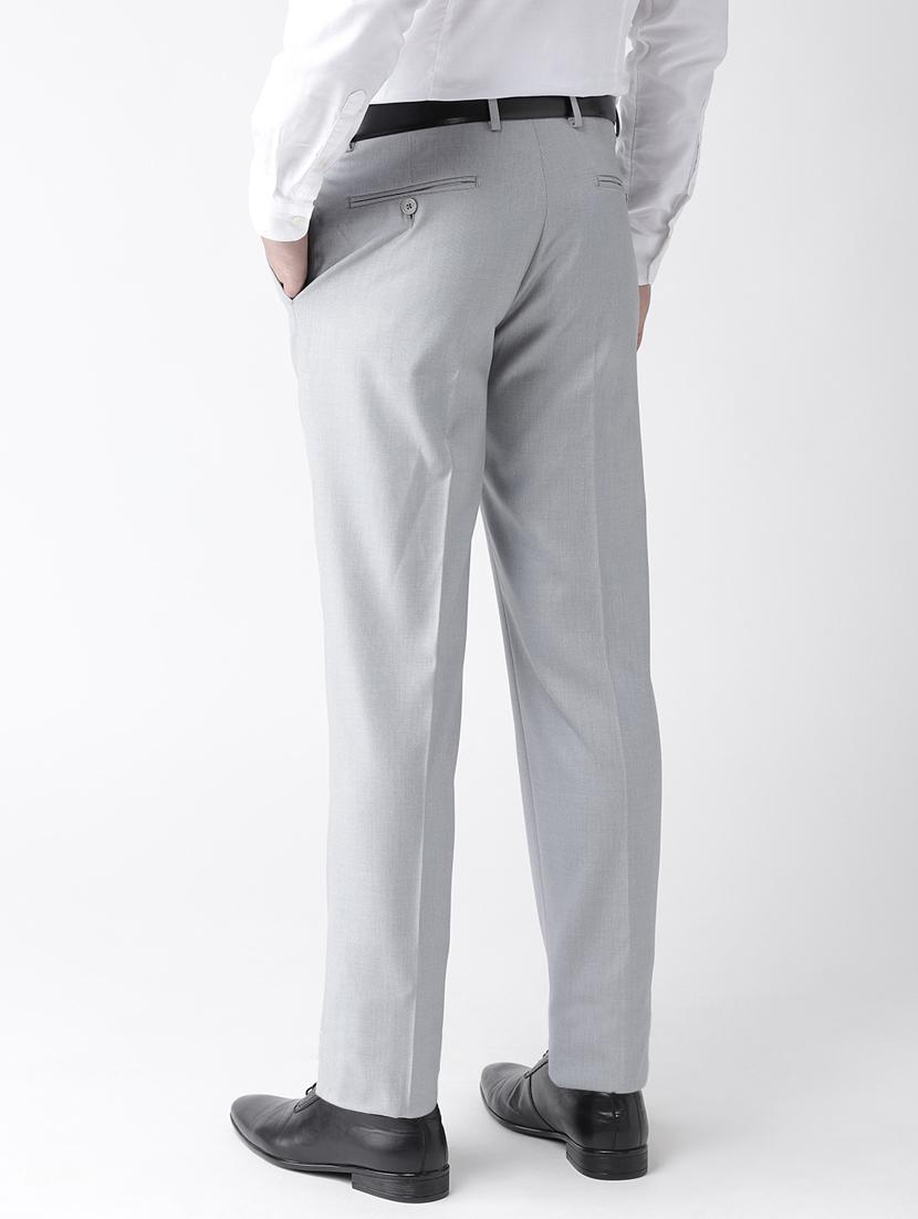 grey textured flat front formal trouser - 16633134 - Zoom Image - 3