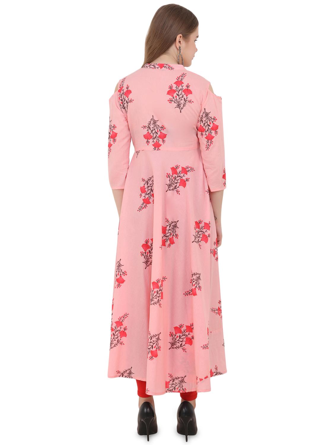 floral printed anarkali kurta - 16633171 - Zoom Image - 3