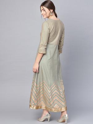 chevron zari work anarkali ethnic dress - 16633300 - Standard Image - 3