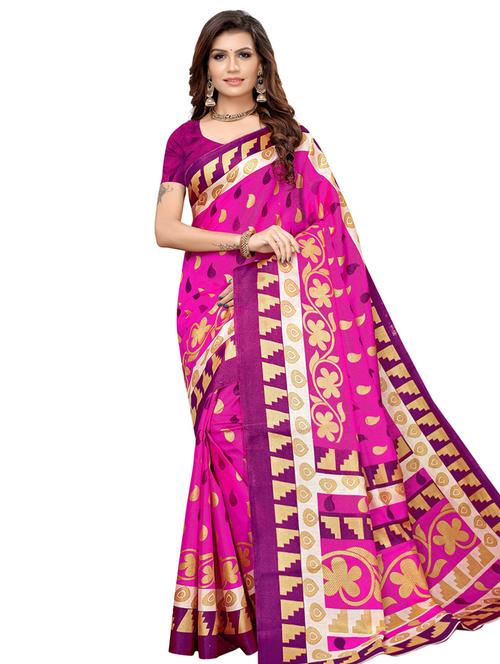 paisley printed saree with blouse - 16633377 - Standard Image - 1