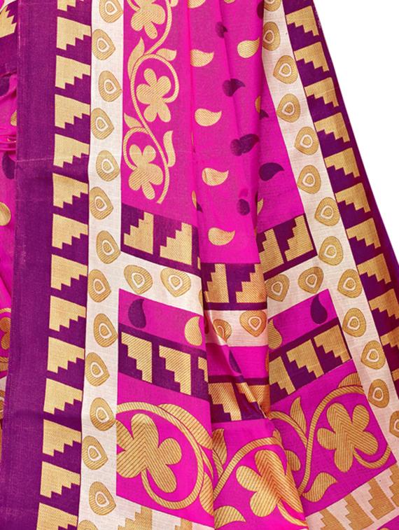 paisley printed saree with blouse - 16633377 - Zoom Image - 3