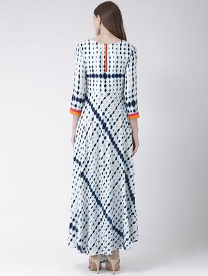 tie and die flared kurta - 16633505 - Standard Image - 3
