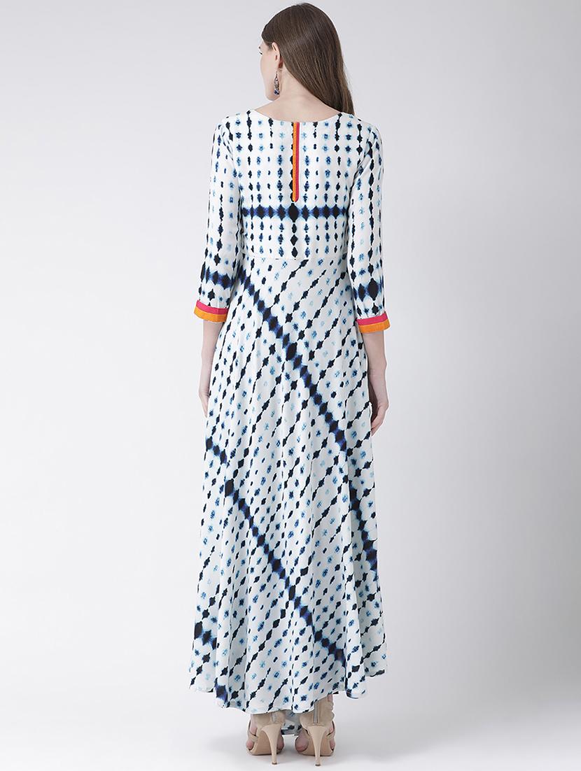 tie and die flared kurta - 16633505 - Zoom Image - 3