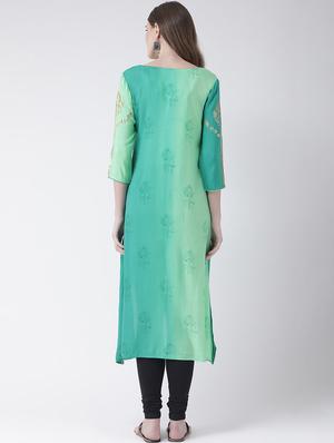 printed high-low kurta - 16633506 - Standard Image - 3