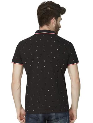 black printed polo t-shirt - 16633667 - Standard Image - 3