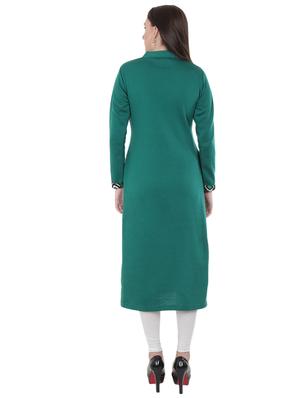 printed woolen kurta - 16633716 - Standard Image - 3