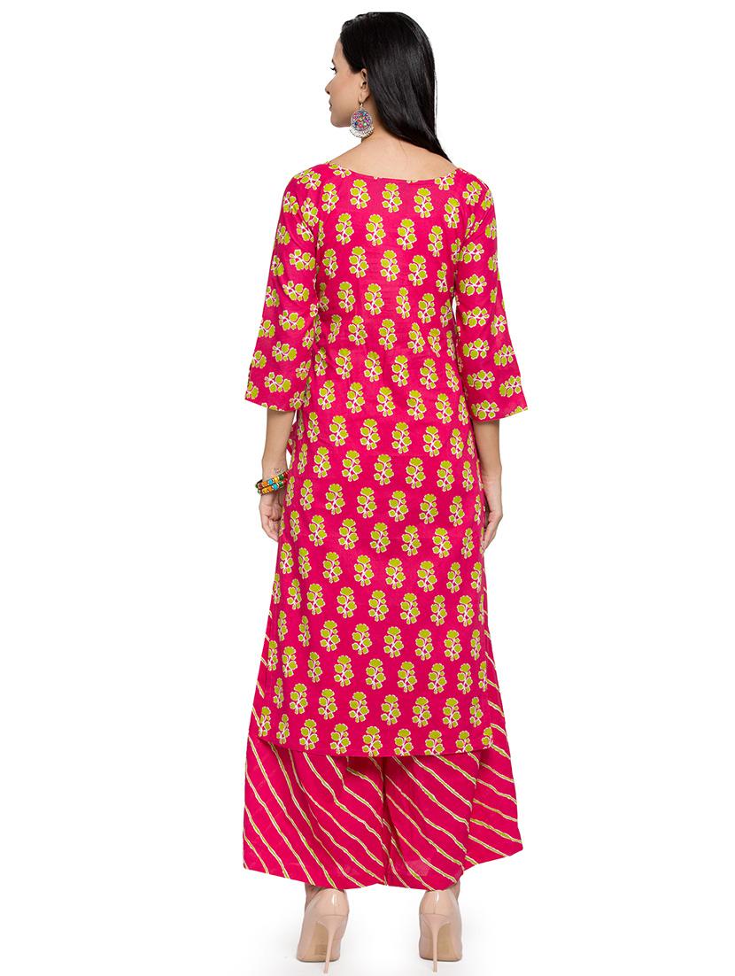 floral printed straight kurta - 16634103 - Zoom Image - 3