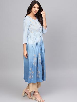 tie & die a-line kurta - 16634155 - Standard Image - 3