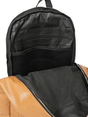 tan brown leatherette backpack - 16634302 - Standard Image - 3