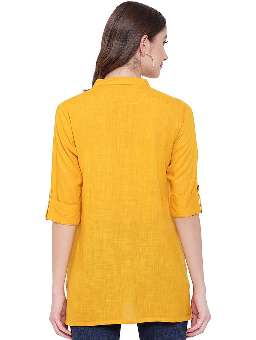 embroidered solid straight kurti - 16634594 - Zoom Image - 3