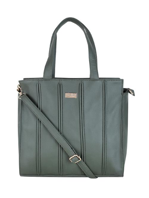 green leatherette (pu) regular handbag - 16635202 - Very Small Image - 1