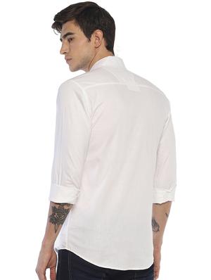white solid casual shirt - 16635227 - Standard Image - 3