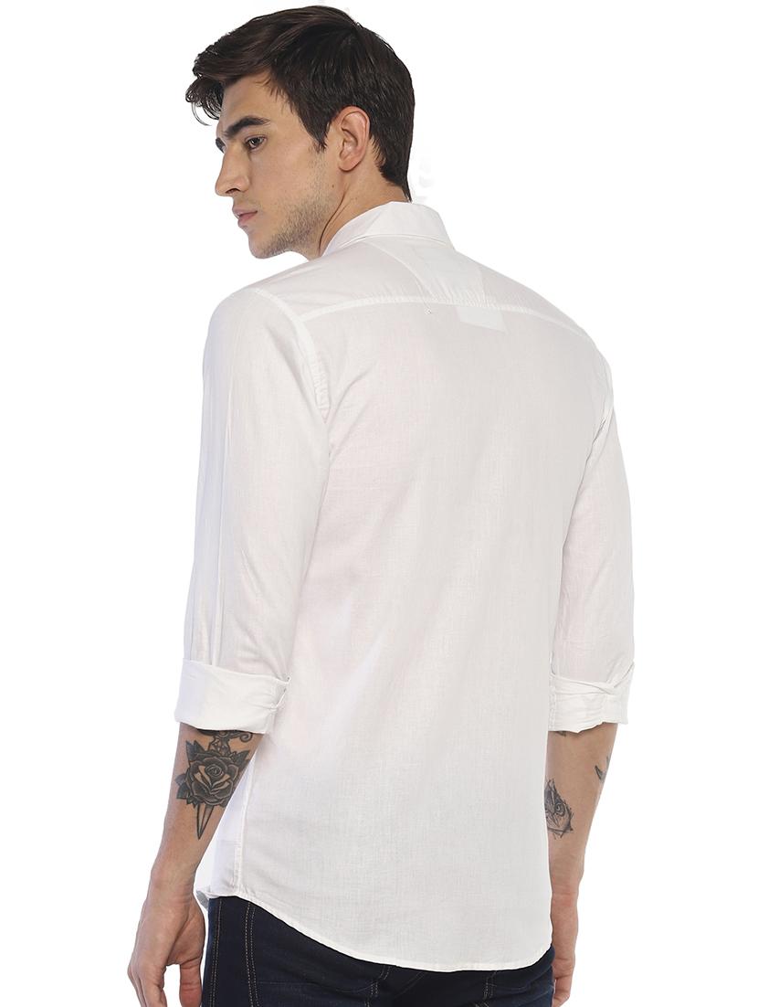 white solid casual shirt - 16635227 - Zoom Image - 3