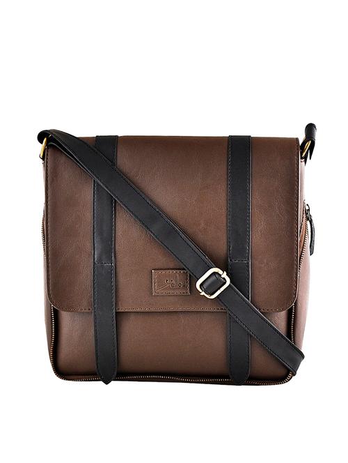 brown leatherette (pu) regular messengerbag - 16635297 - Standard Image - 1