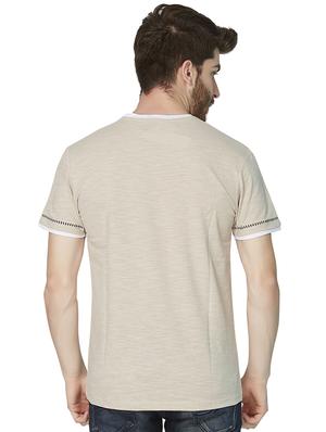 beige chest print t-shirt - 16636048 - Standard Image - 3