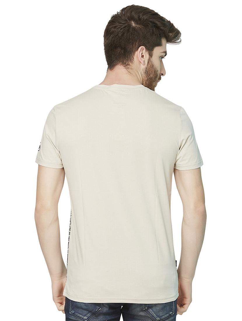 beige front print t-shirt - 16636055 - Zoom Image - 3
