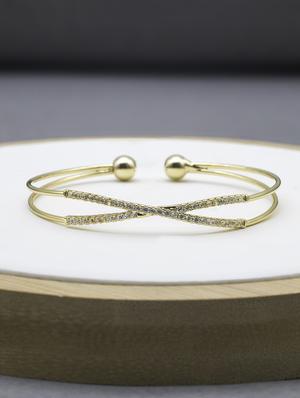 gold metal bangle bracelet - 16636112 - Standard Image - 3