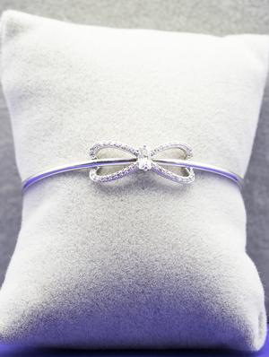 silver metal bangle bracelet - 16636121 - Standard Image - 3