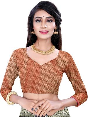 floral woven saree with blouse - 16636749 - Standard Image - 3