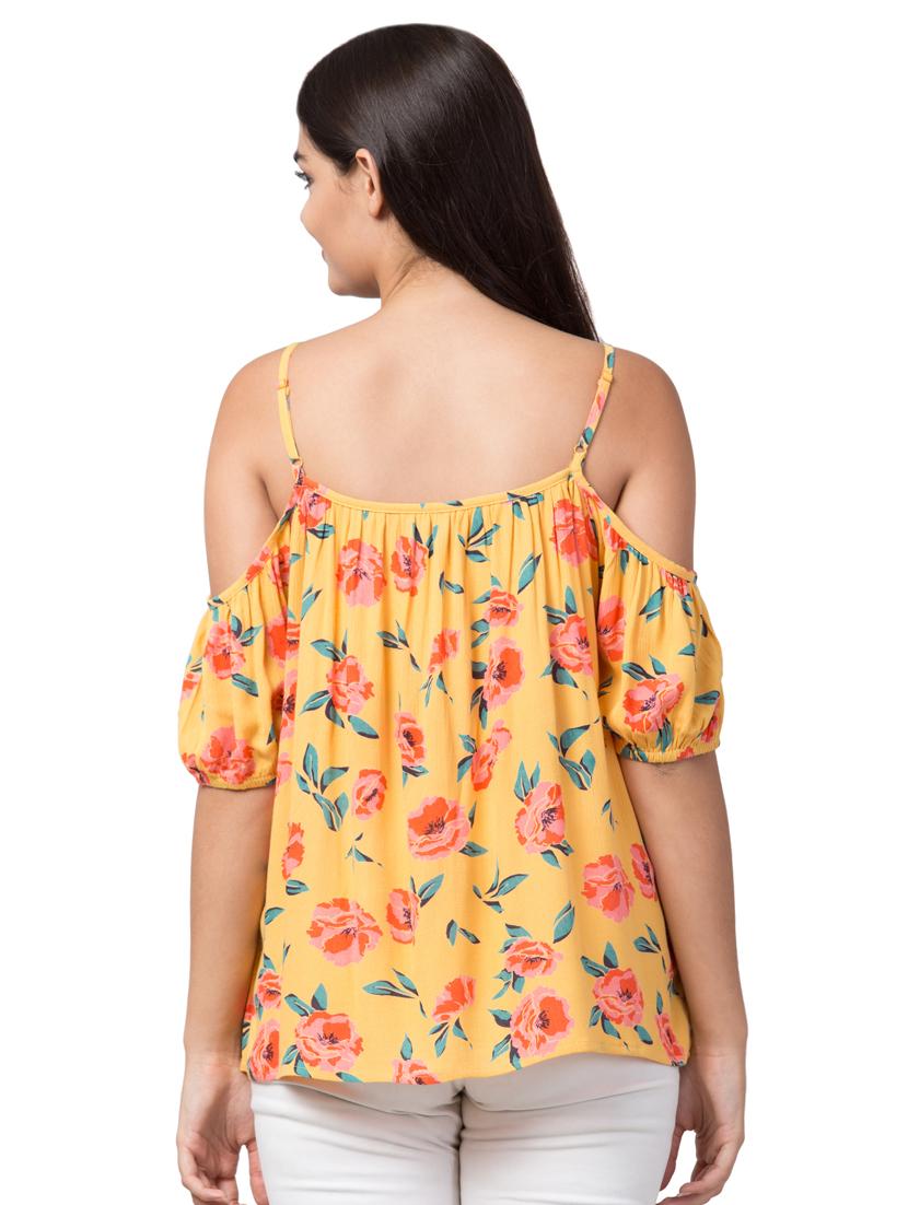 cold shoulder floral top - 16636958 - Zoom Image - 3