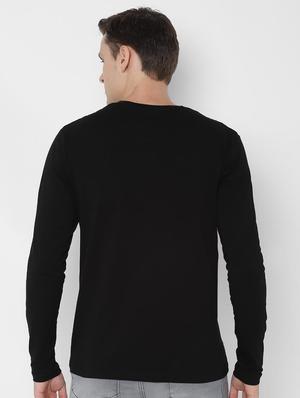 black chest print t-shirt - 16637035 - Standard Image - 3