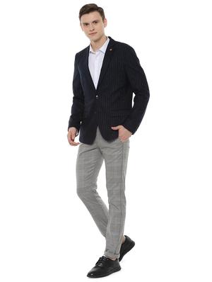 navy blue striped casual blazer - 16637043 - Standard Image - 3