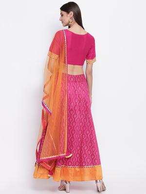 foil printed a-line lehenga choli with dupatta - 16637178 - Standard Image - 3