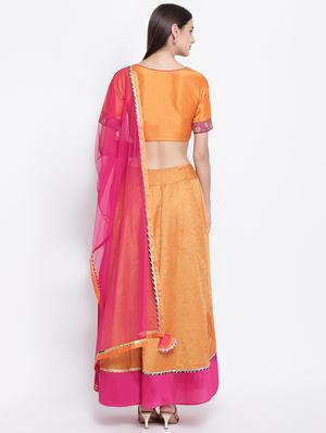 foil printed a-line lehenga choli with dupatta - 16637179 - Standard Image - 3