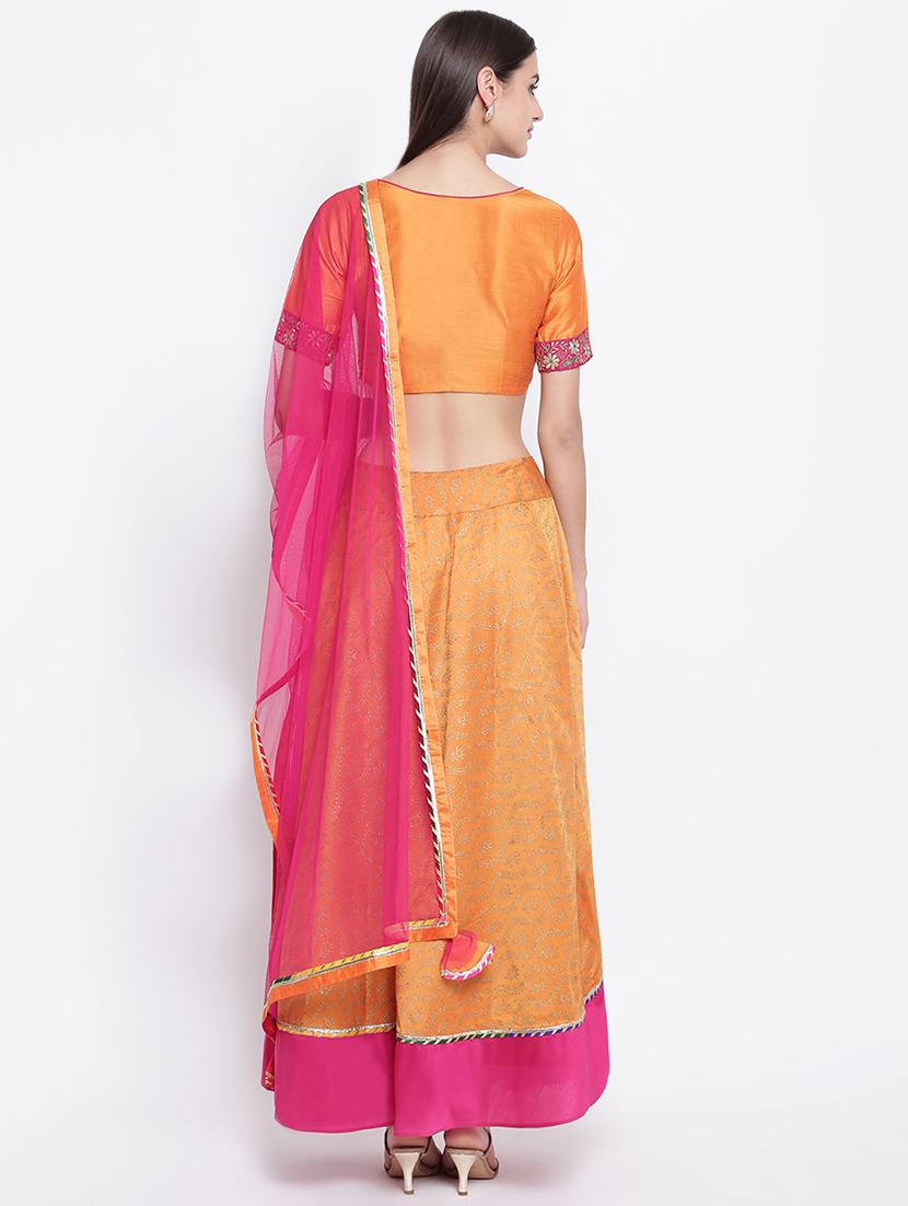 foil printed a-line lehenga choli with dupatta - 16637179 - Zoom Image - 3