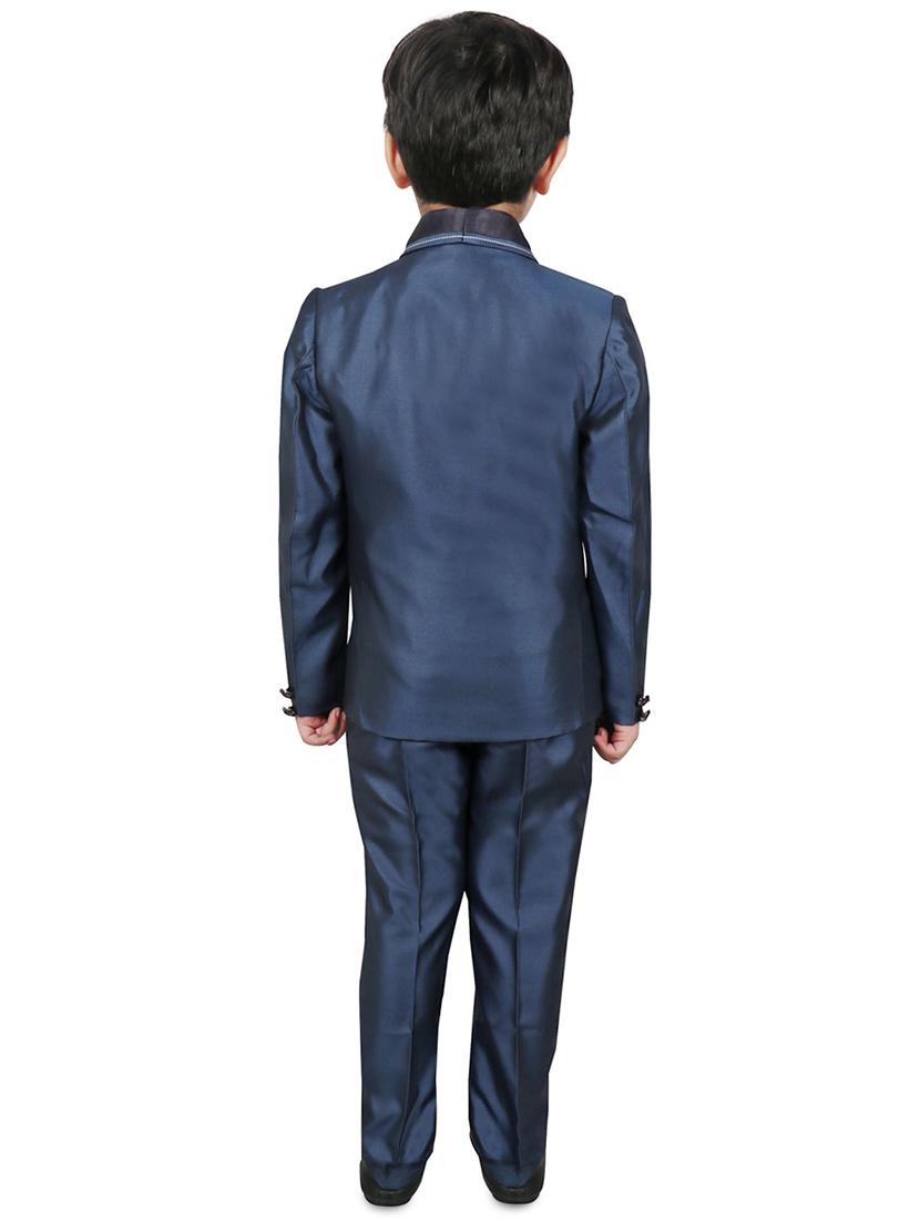 navy blue cotton suit set jackets & coat - 16637329 - Zoom Image - 3