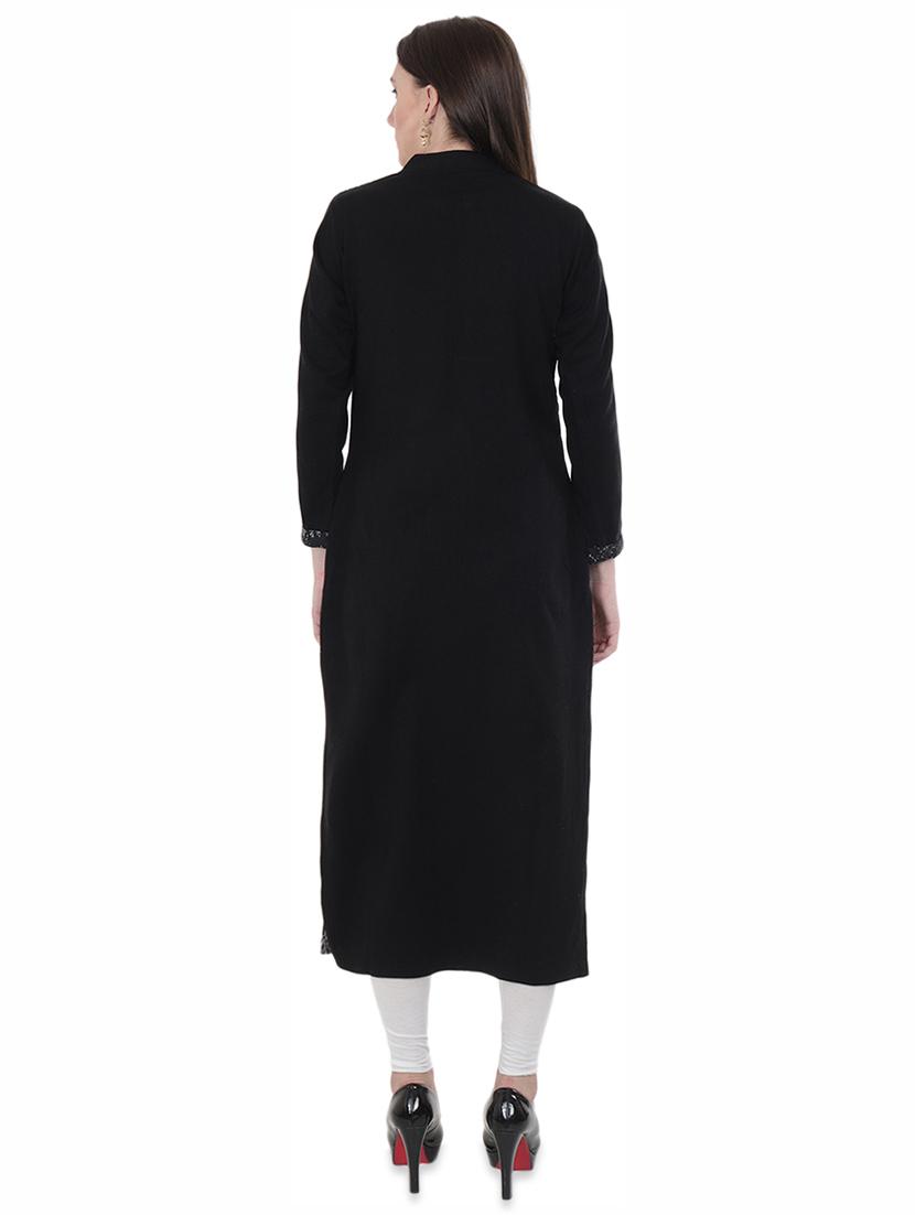 printed woolen kurta - 16637532 - Zoom Image - 3