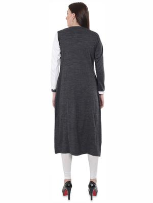 contrast woolen kurta - 16637533 - Standard Image - 3