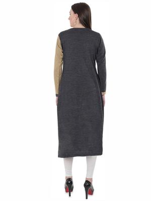 contrast woolen kurta - 16637534 - Standard Image - 3