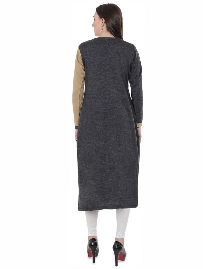 contrast woolen kurta - 16637534 - Zoom Image - 3