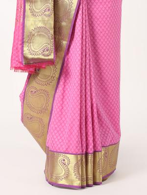 zari work kanjivaram saree with blouse - 16637591 - Standard Image - 3