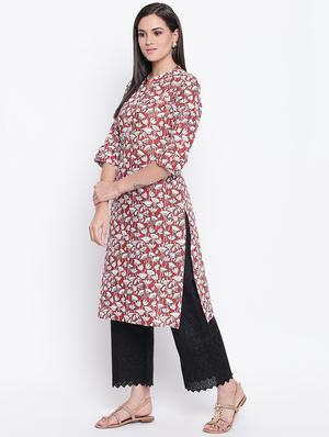 floral straight kurta - 16637669 - Standard Image - 3