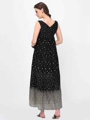 printed flared ethnic dress - 16637980 - Standard Image - 3