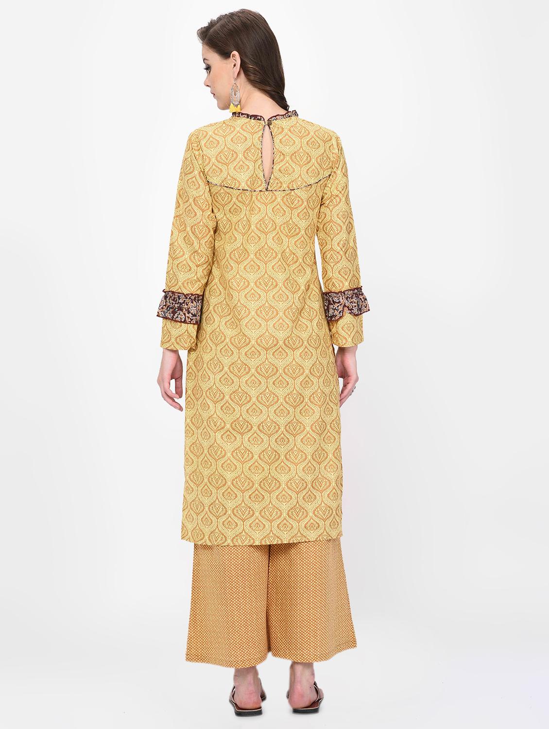 printed straight kurta - 16638018 - Zoom Image - 3