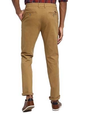 beige solid chinos - 16638292 - Standard Image - 3