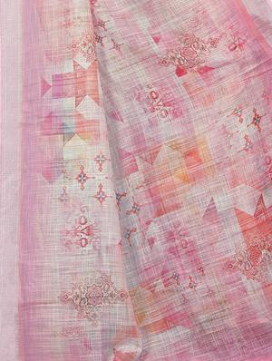 abstract bordered saree with blouse - 16638363 - Standard Image - 3