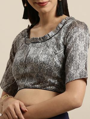 solid half and half saree with blouse - 16640347 - Standard Image - 3