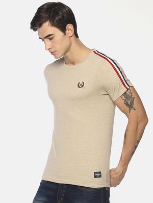 beige taped t-shirt - 16640808 - Standard Image - 3