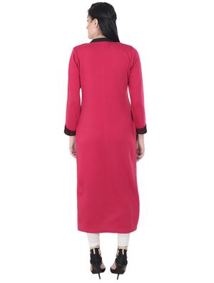 printed woolen straight kurta - 16640827 - Standard Image - 3