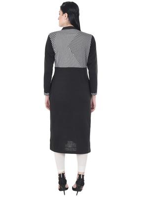 printed woolen straight kurta - 16640832 - Standard Image - 3