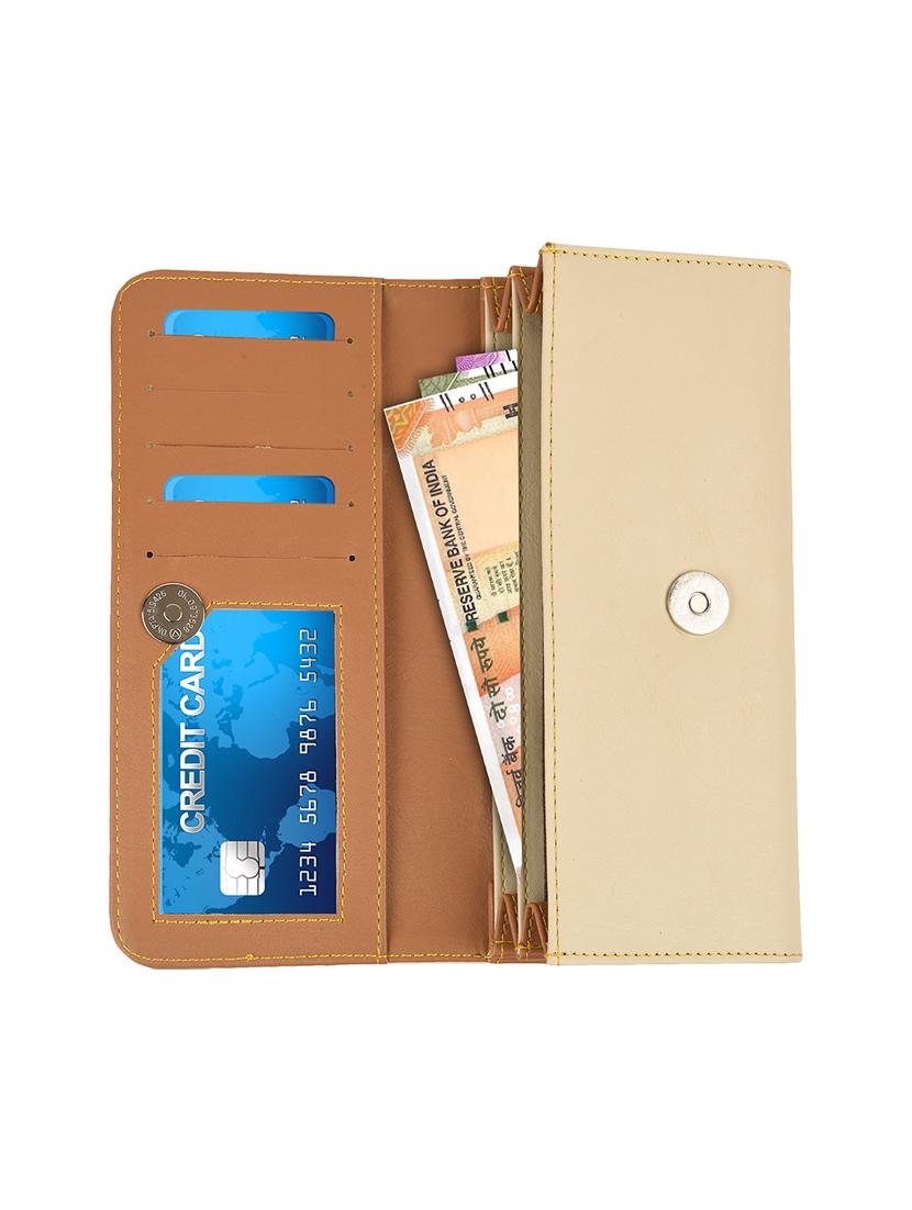 beige leatherette (pu) regular clutch - 16640917 - Zoom Image - 3