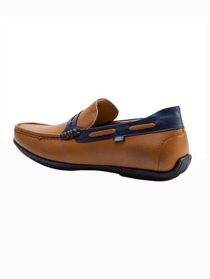 tan leatherette slip on loafers - 16641178 - Standard Image - 3
