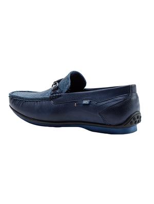 blue leatherette slip on loafers - 16641179 - Standard Image - 3