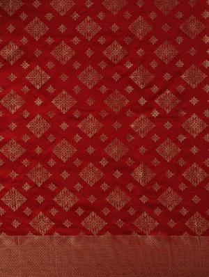 self-design banarasi saree with blouse - 16641204 - Standard Image - 3