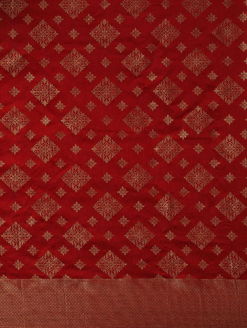 self-design banarasi saree with blouse - 16641204 - Zoom Image - 3