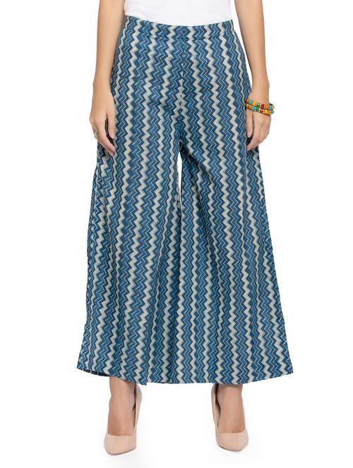 high rise chevron palazzo - 16641495 - Standard Image - 1